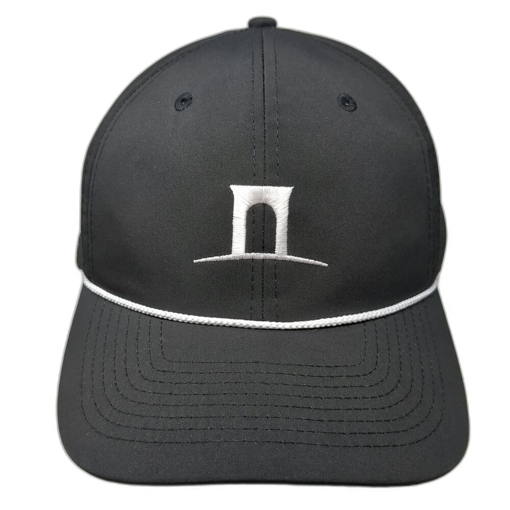 Imperial Snapback Black One Size Hat Rope Arch Logo Performance Golf Embroidered